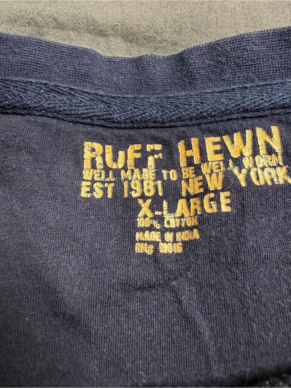 Ruff Hewn topstitching contrast construction